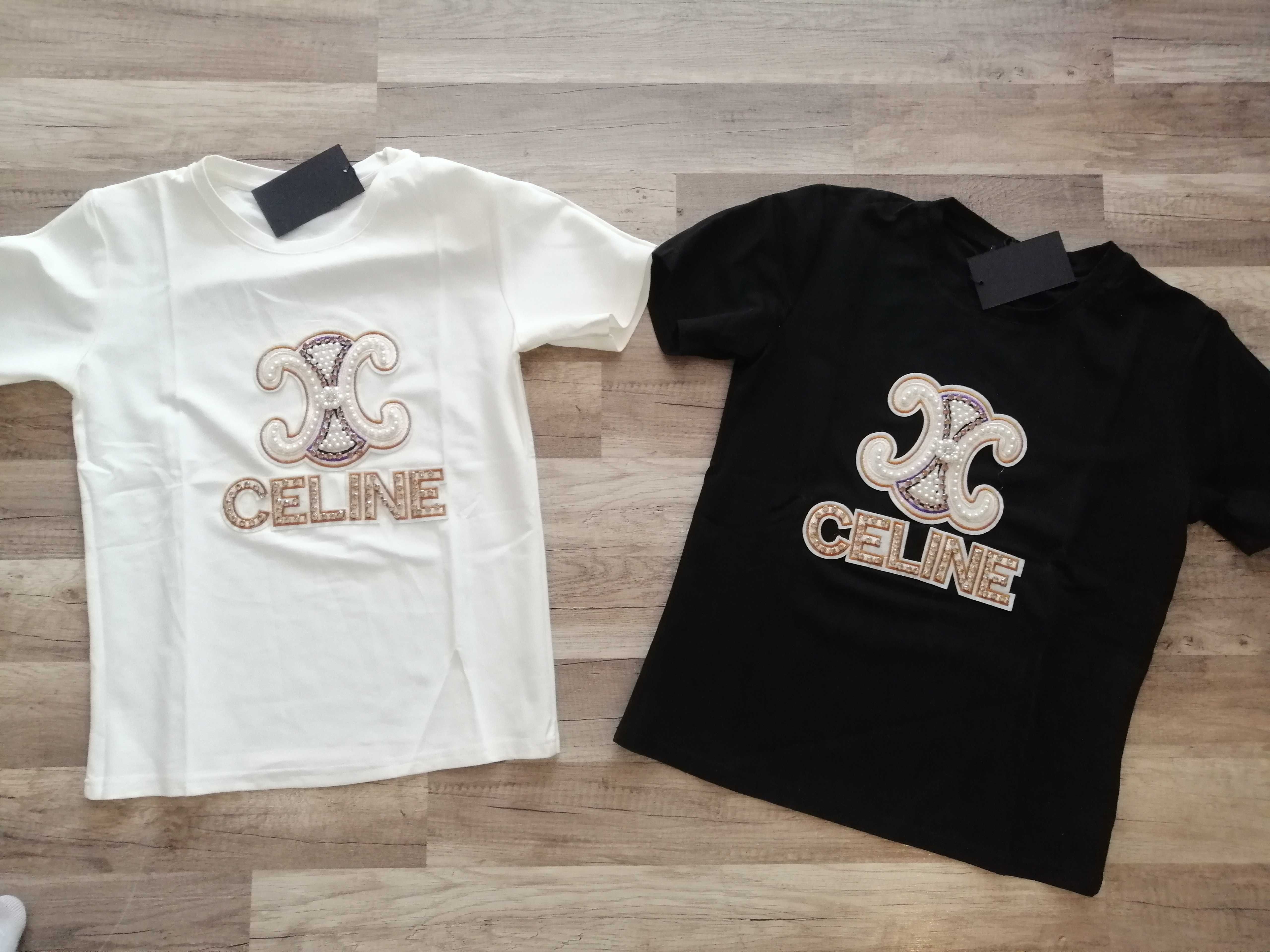 T shirt celine black White