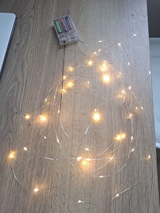 Гірлянда на батарейках 5 метрів, на батарейки лампочки, декор 5 м