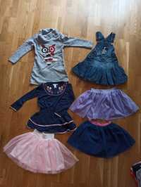 Ubranka dla dziewczynki 104 sukienka spódnica bluzka