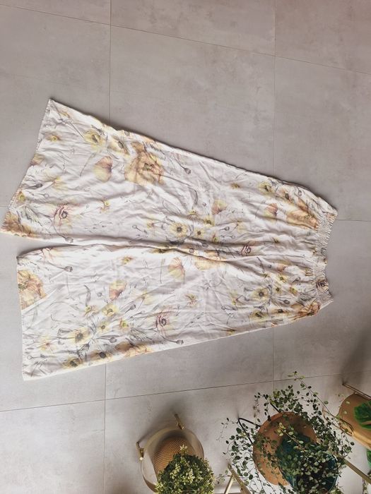 Szerokie spodnie w kwiaty H&M 100% viscose flowers print letnie boho