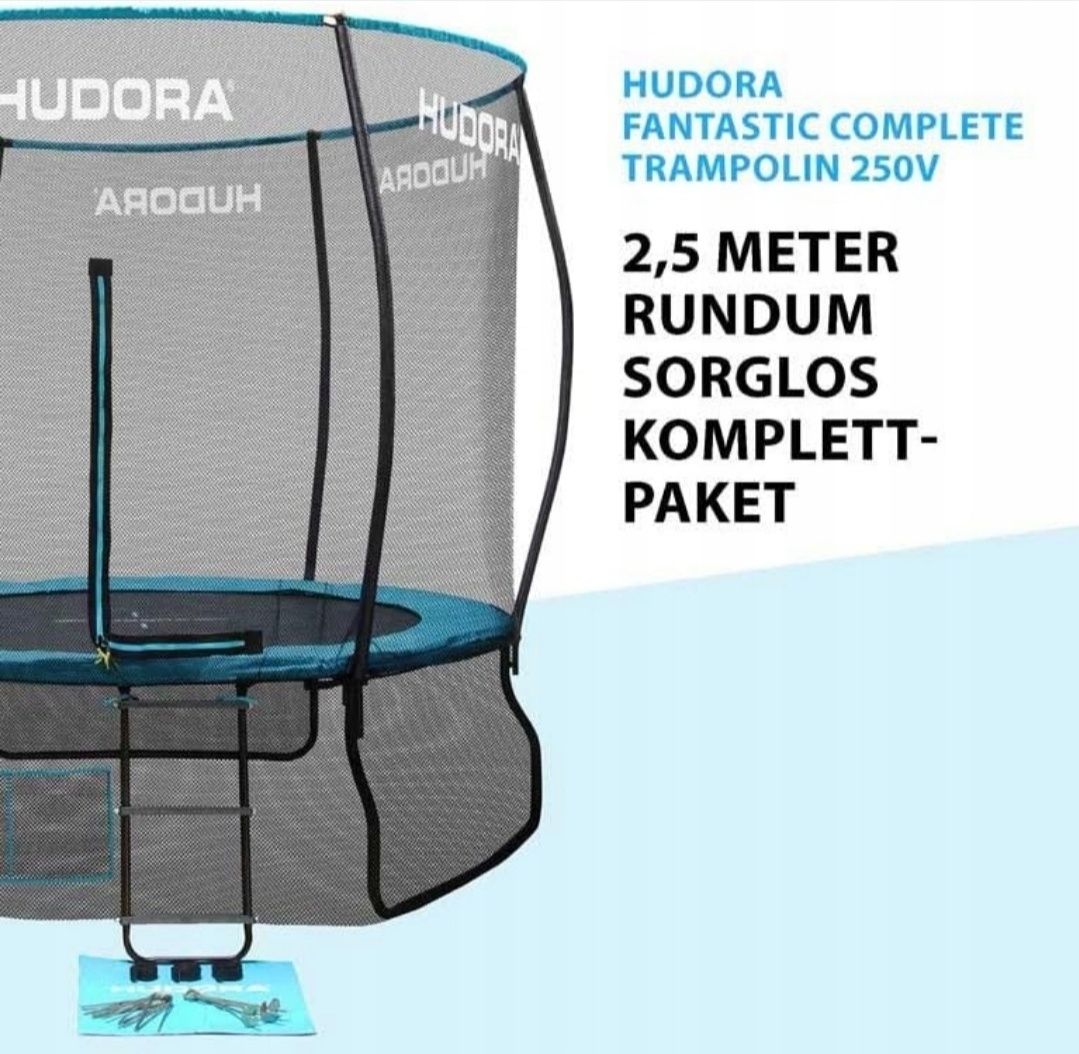 Trampolina z siatką HUDORA 250 cm NOWA