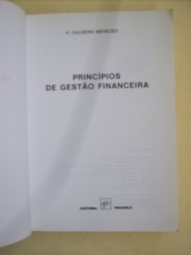 Princípios de Gestão Financeira de H. Caldeira Menezes