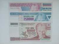 Banknoty Turcja - 3 szt. lirów z 1970 r. -wysokie nominały-