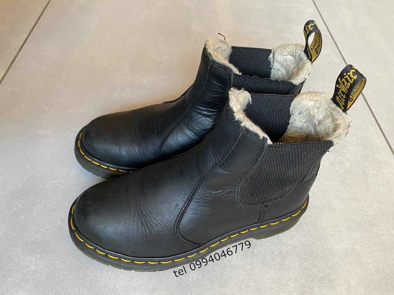 38р\23.5см Зимние на меху кожаные ботинки Dr Martens Leonore