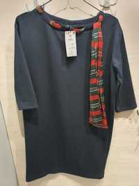 Granatowa dzianinowa sukienka Reserved