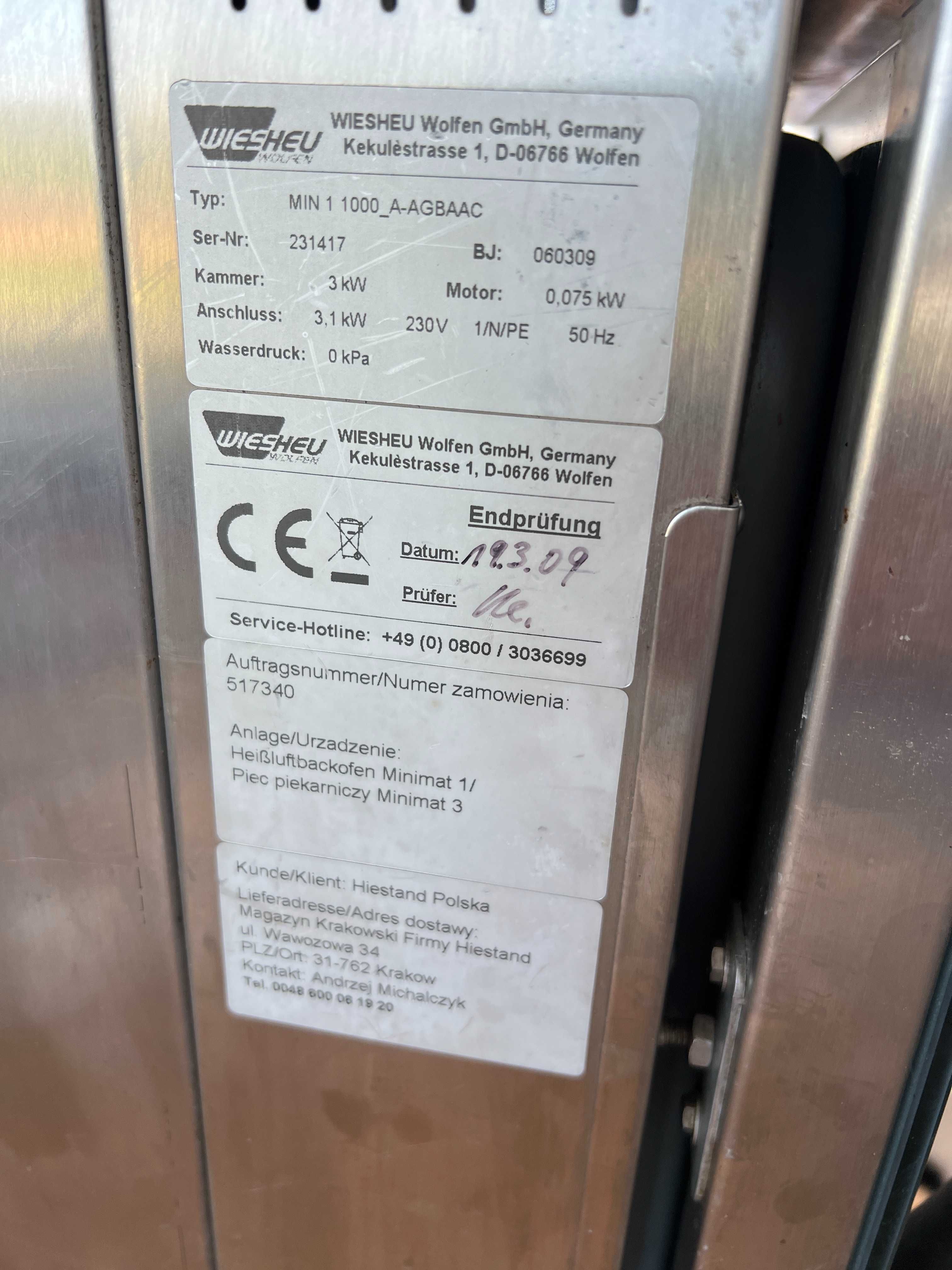 piec cukierniczy konwekcyjny wiesheu