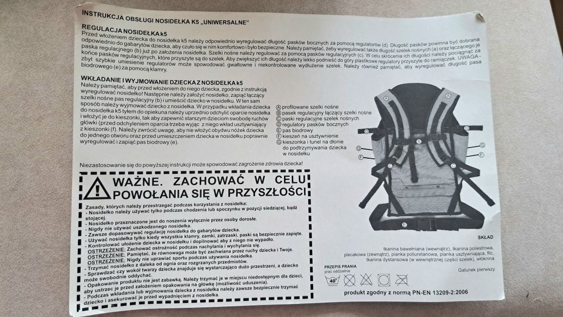 Nowe nosidełko dla dziecka