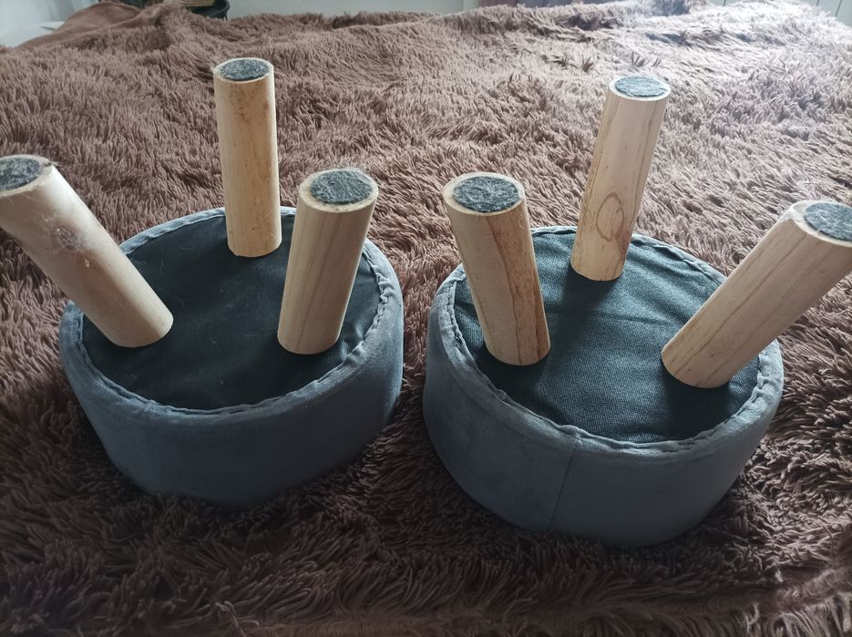 Stołki szare dwa taboreciki