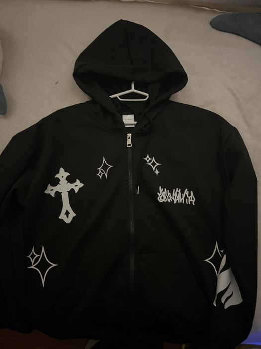 кофточка зипка с крестом y2k