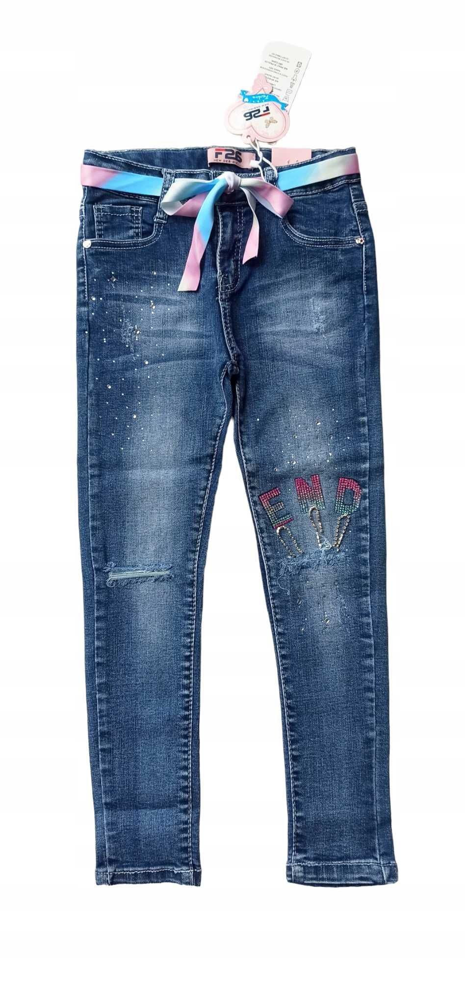 Spodnie jeans dla dziewczynki na gumce nowy 170-176