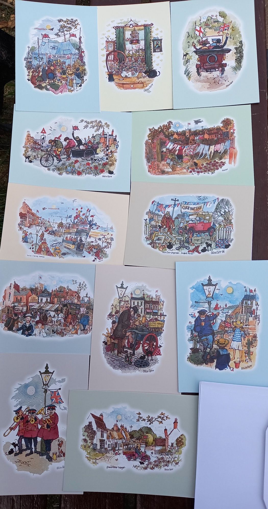 Коллекционные наборы открыток с конвертами ,рисунки Colin Carr ,Англия