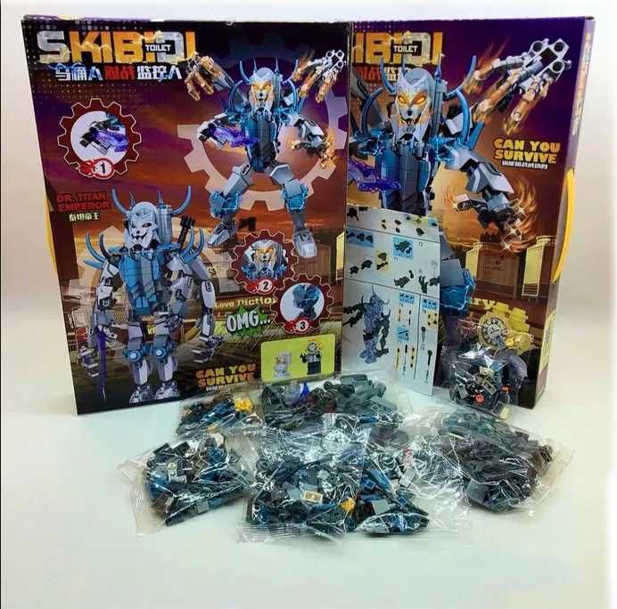 Лего Скибиди туалет Большие фигуры, 3 героя. Камерамен Skibidi Скібіді