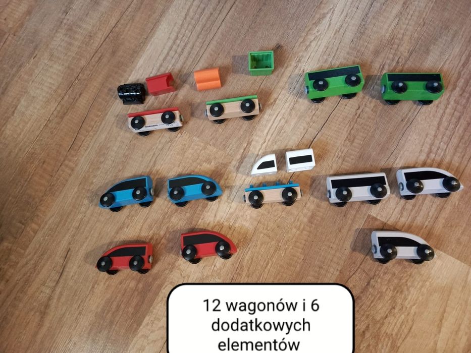 Kolejka drewniane tory zestaw RAILWAY Lidl plus dwa zestawy LILLABO