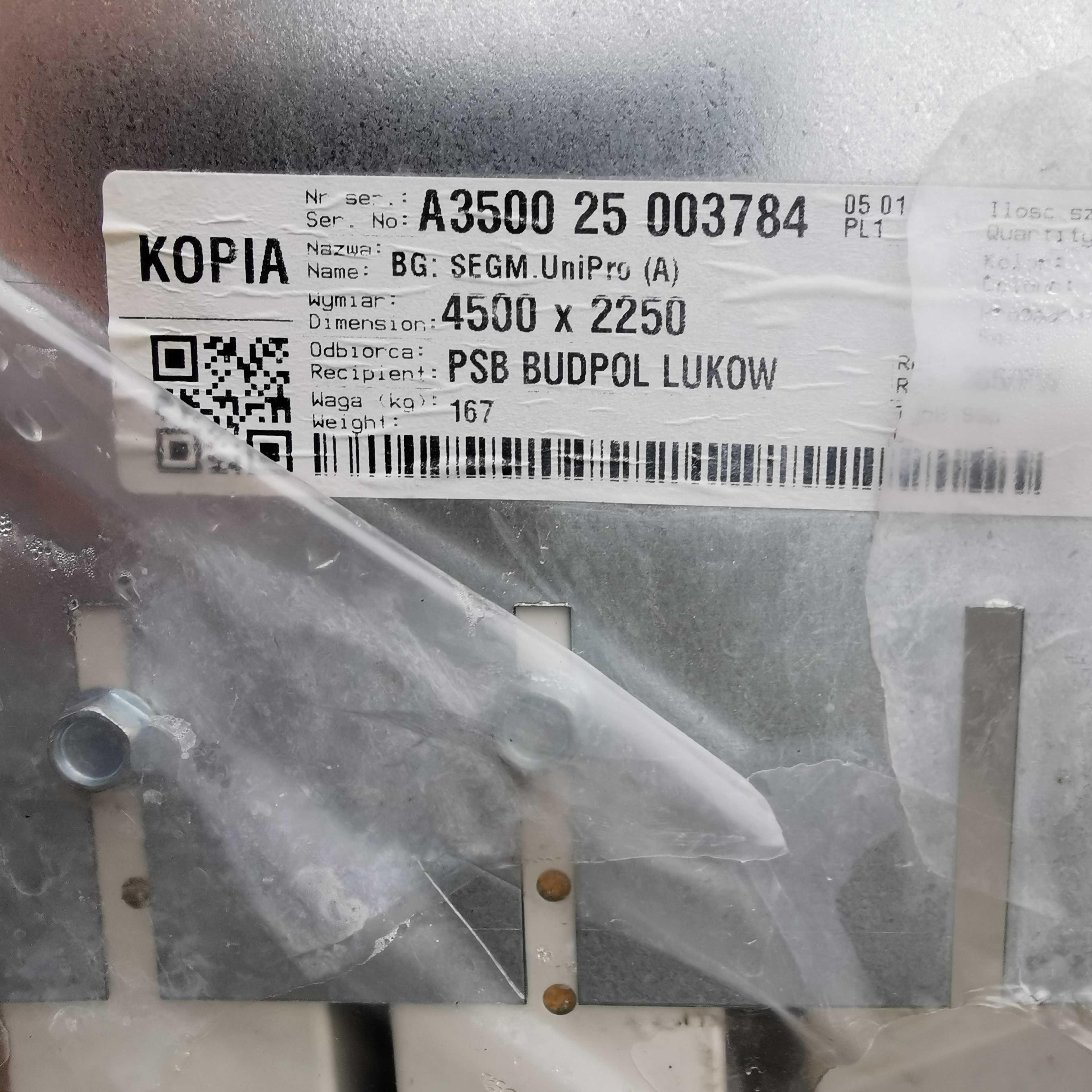 Brama garażowa WIŚNIOWSKI segmentowa 4500x2250 Złoty Dąb Automat Nowa
