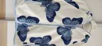 bluza polarowa motylki 122 128 biało niebieska