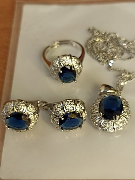 Набір синій стерлінгове срібло