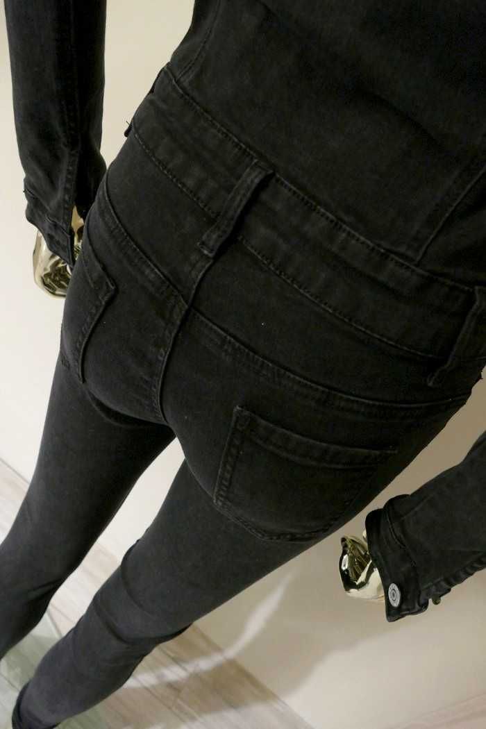 Minouu nowy jeansowy kombinezon z logowaniem S