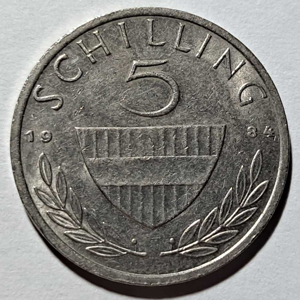 5 Schilling - Austria (II Republika) 1984 r. - (Cu-Ni) - st. dobry