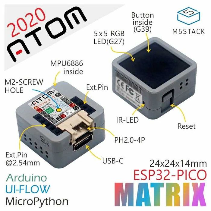 M5Stack ATOM Matrix - zestaw deweloperski IoT