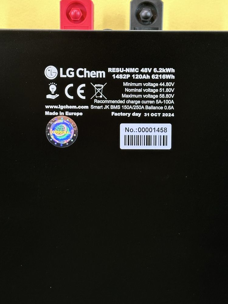 Акумулятор LG Chem 14S2P 120Ah 6.2kWh BMS Smart для 48V інвертооів