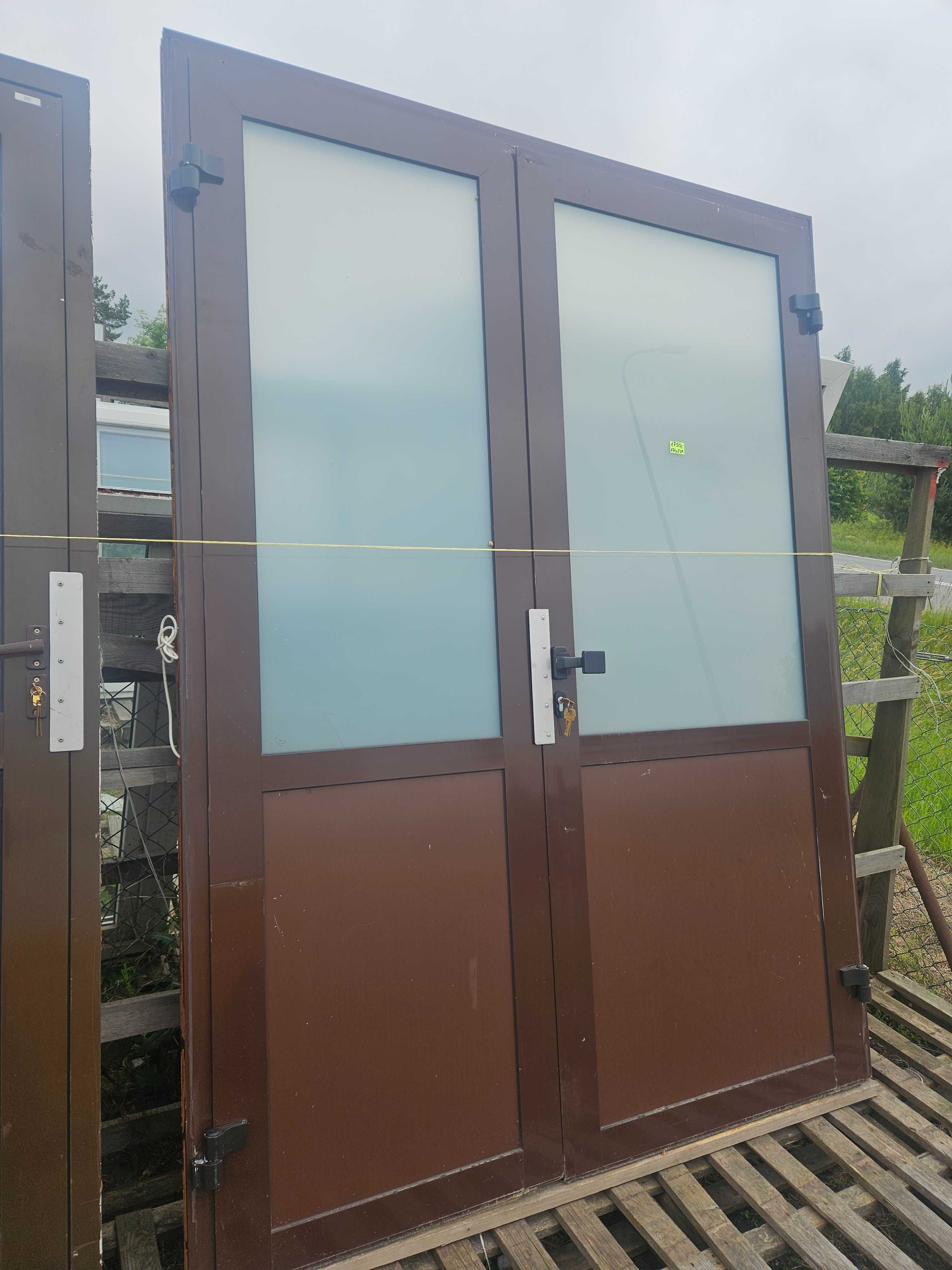 DRZWI Zewnętrzne Aluminiowe Dwuskrzydłowe Wejściowe 171x231cm