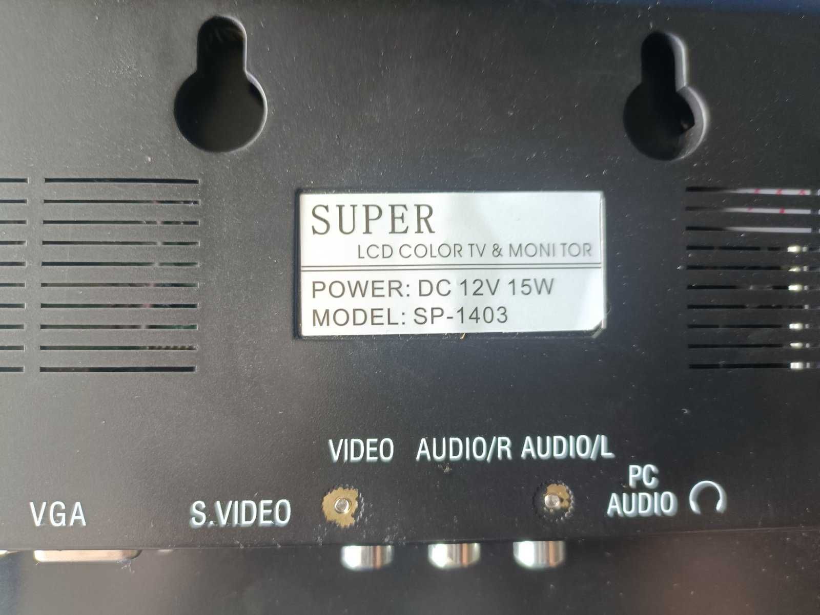 под ремонт или на запчасти телевизор-монитор 14 дюймов SUPER SP 1403