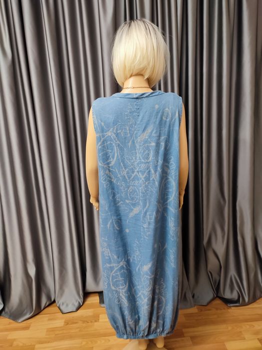 Італія льон великий розмір батал лляна сукня сарафан плаття