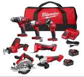 Zestaw Narzędzi Milwaukee 18V 7w1 + Akumulatory + Ładowarka + Torba