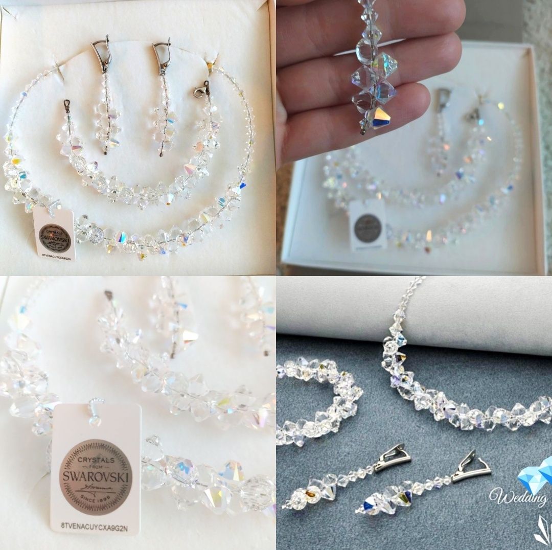 Biżuteria ślubna Spark silver jewelry Kryształki Swarovski Jak Nowa!!!