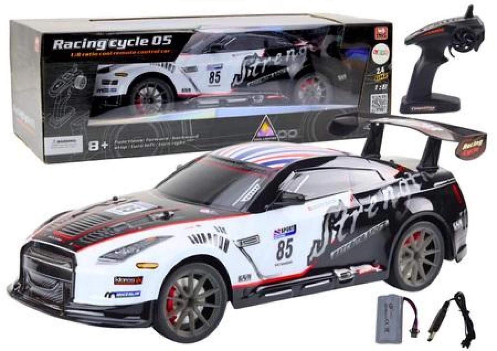 Auto sportowe RC ze światłem i dźwiękiem 1:8 pudełko,685x280 mm