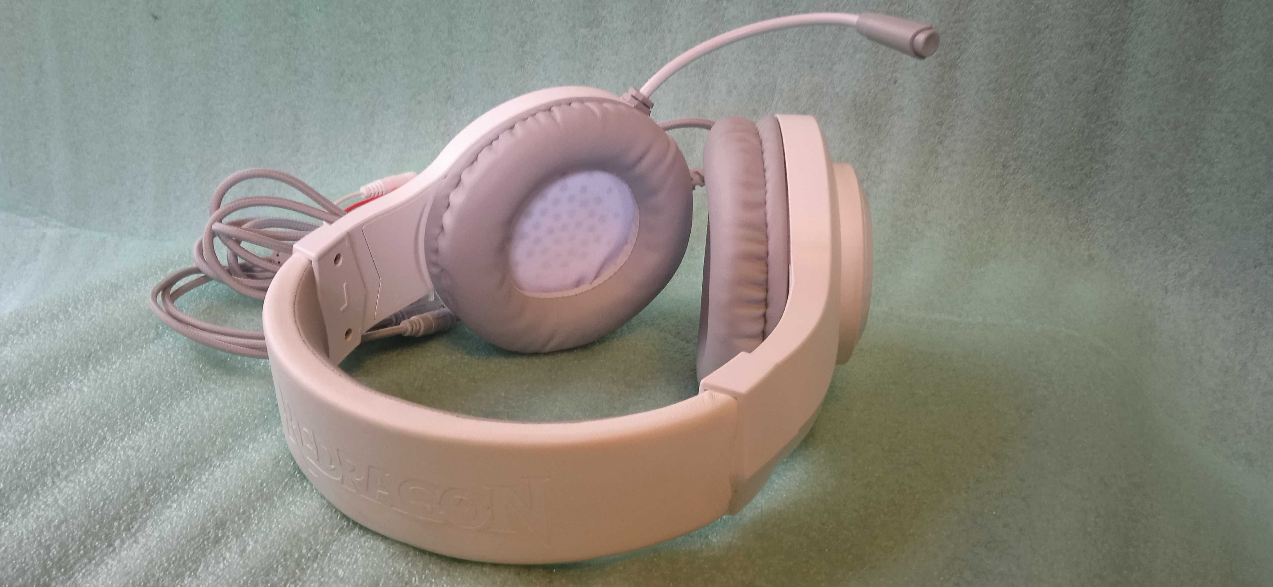 Słuchawki przewodowe z mikrofonem Redragon Hylas H260 RGB Biały