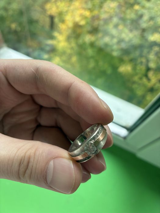 Кольцо печатка 19,5 чоловіча золото срібло