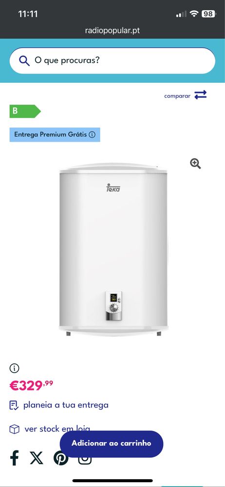 Cilindro Teka 80 L Smart Slim