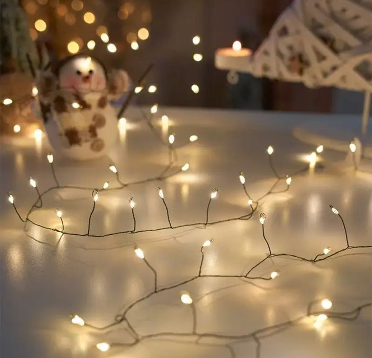 Гірлянда роса - мішура зелений дріт USB RGB, тепла 5, 10, 20, 30,