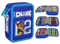 Trzykomorowy Piórnik Szkolny Psi Paw Patrol Chase Z Wyposażeniem 30 El