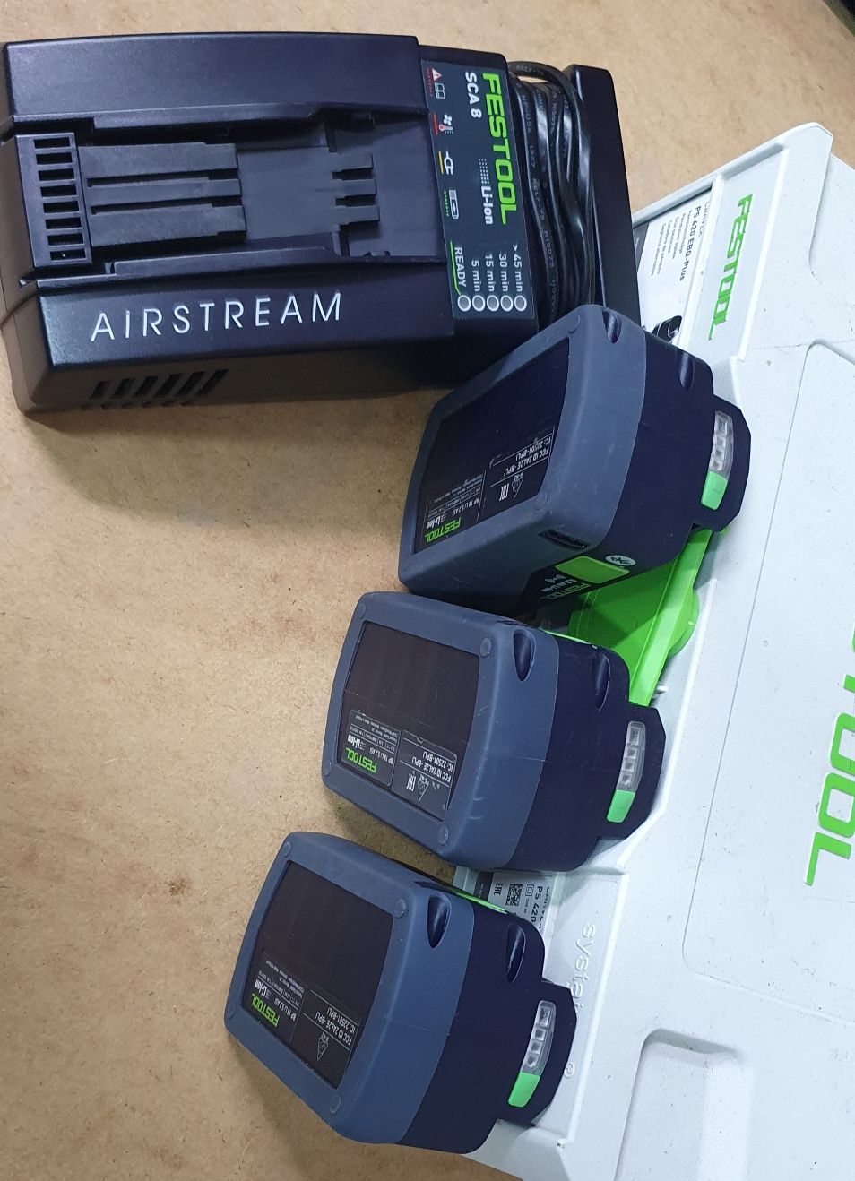 3 aku festool airstream 18v i szybka ładowarka sca8 jak protool