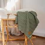 Ciepły koc merino stoned green - La Millou
