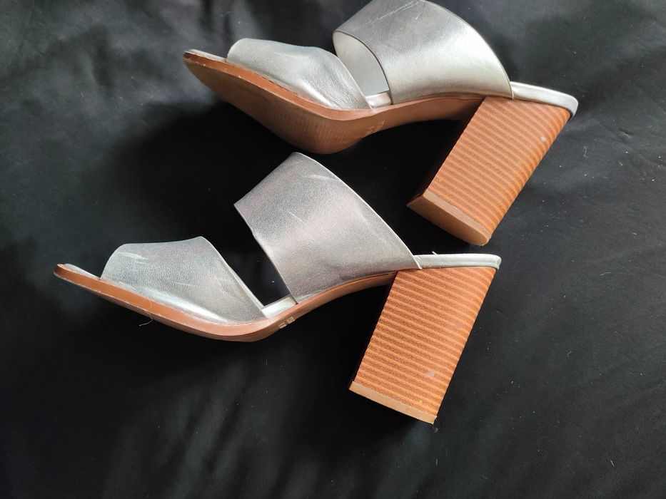 Серебристые мюли, Стелька 26,5 см