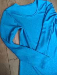 Błękitna bluzka na długi rękaw M