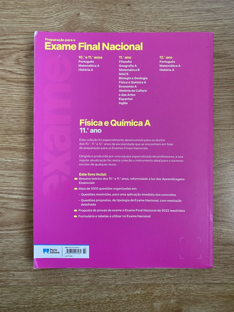 Livro para exame de física e química 2023