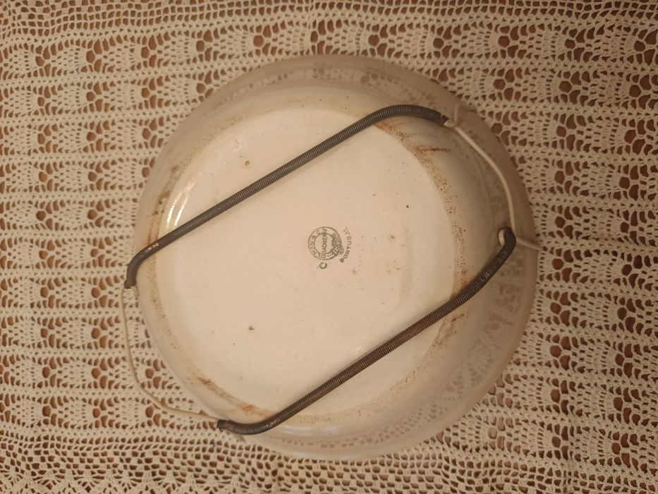 Saladeira antiga anos 50, pintada à mão "Sacavém"