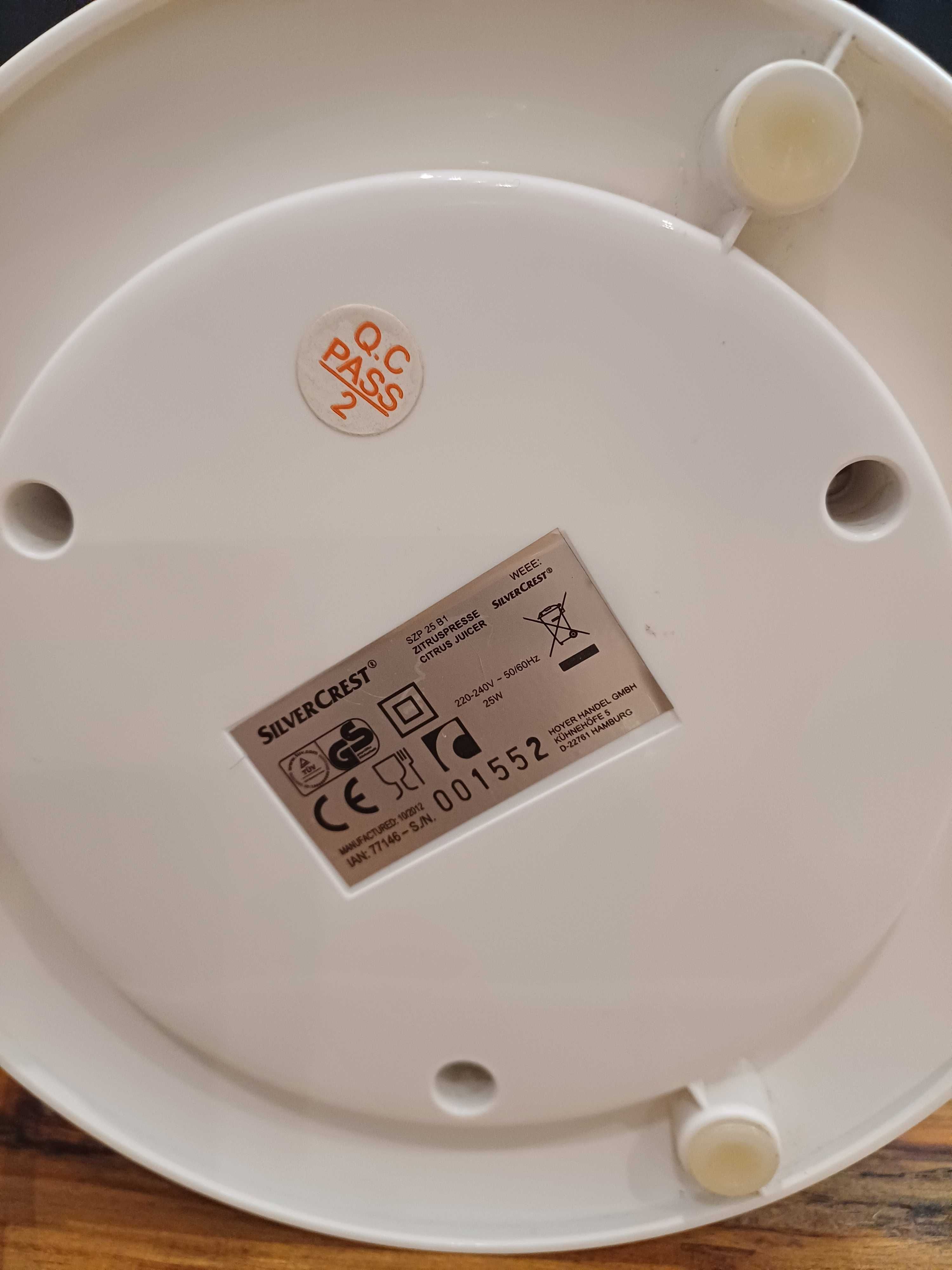 Wyciskarka do cytrusów SILVERCREST 25 W automat