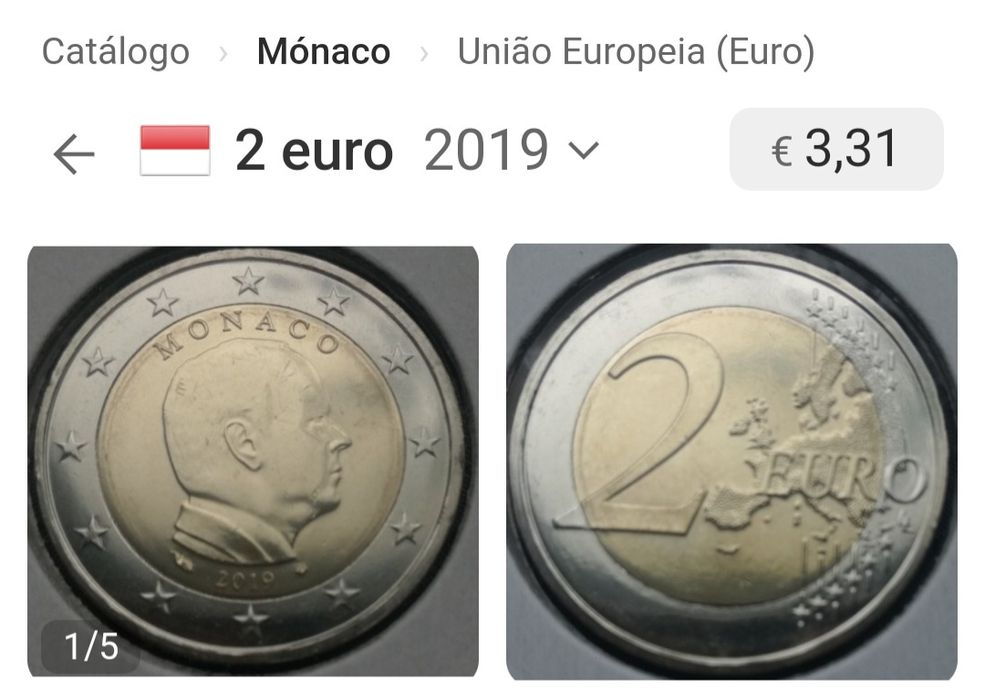 Moeda 2€, Mónaco 2019