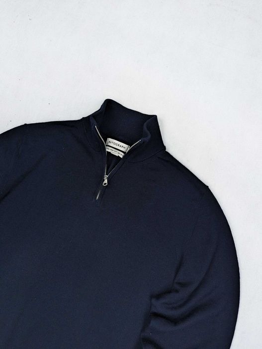 Autograph granatowy sweter 100% wełna merynosa merino XL