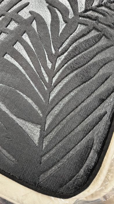 Dywaniki łazienkowe komplet 2częściowy pluszowe śmietanka szary