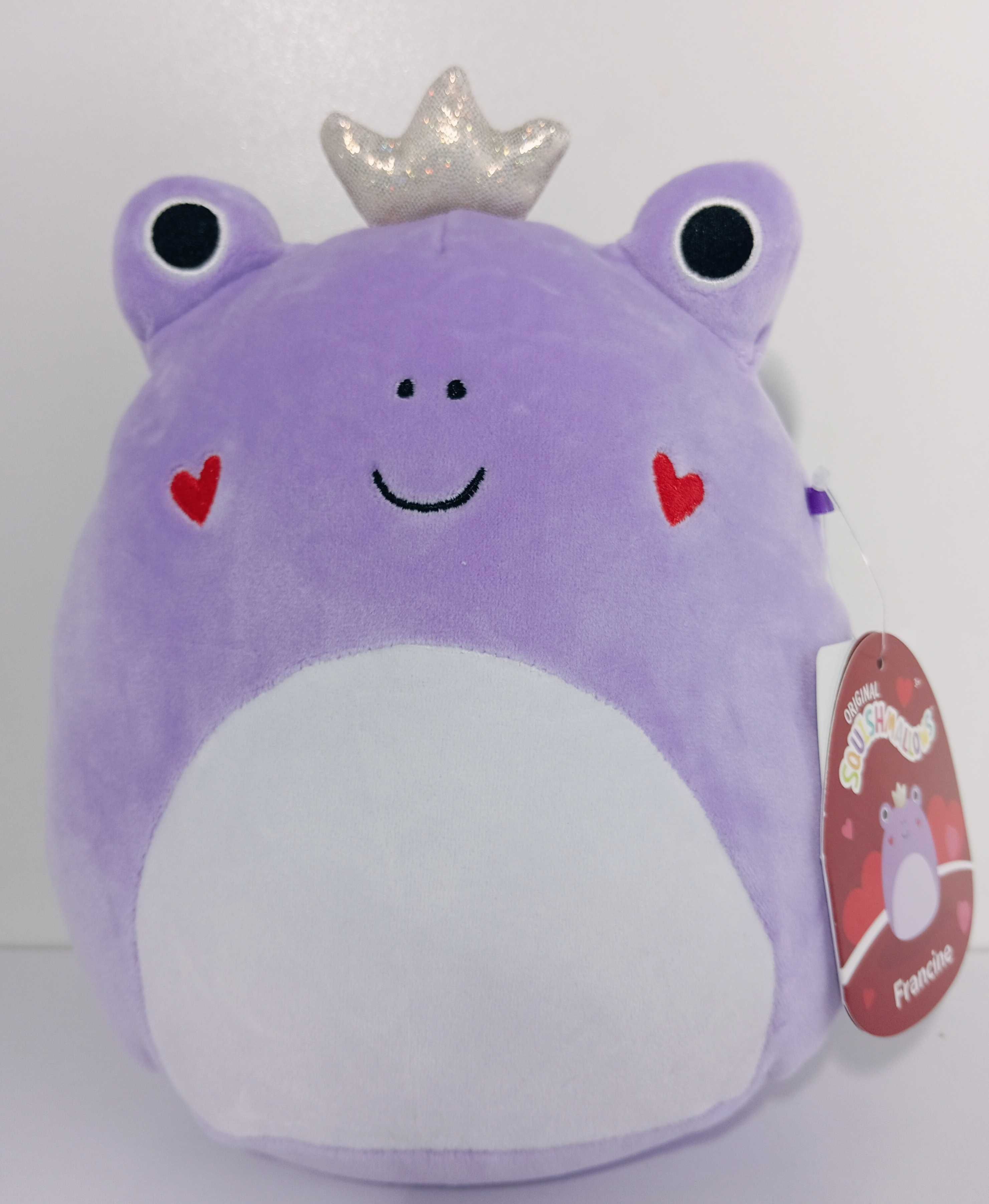 Fioletowa żaba walentynkowa squishmallows 19 cm