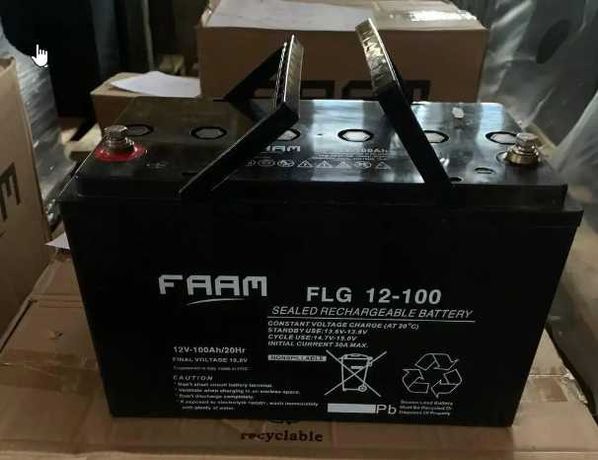 Гелевий акумулятор FAAM 12В, 100Аг, акумулятор GEL FLG 12-100