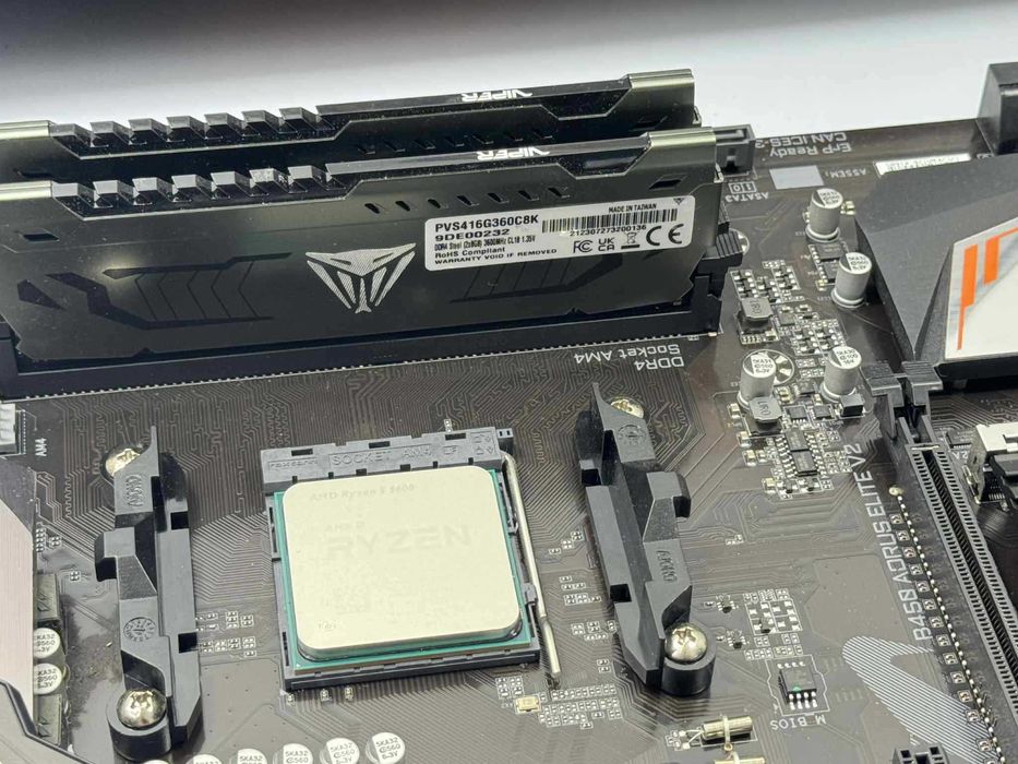 Zestaw Aorus B450 Elite V2 Ryzen 5 5600 + cooler + 16GB DDR4 3600 MHz