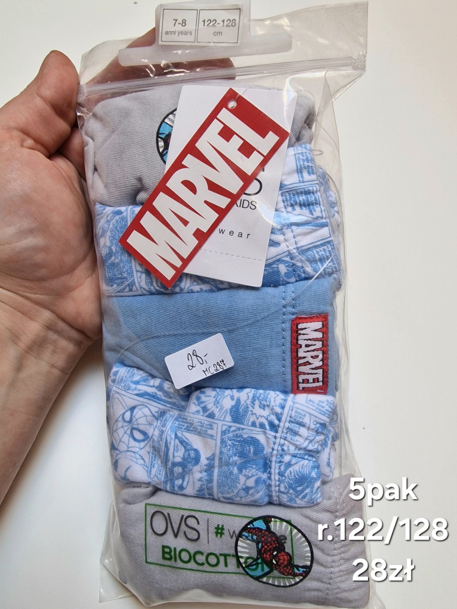 Marvel Spiderman 5pak majtki dla chłopca rozmiar 122-128