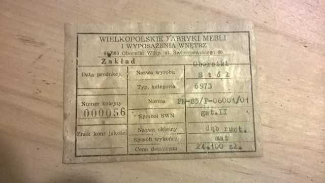 stół dębowy rozsuwany 110-182/70